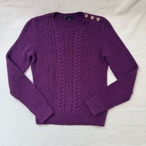 Brooks Brothers Women’s Purple Cable Knit Sweater size M Casual Classy